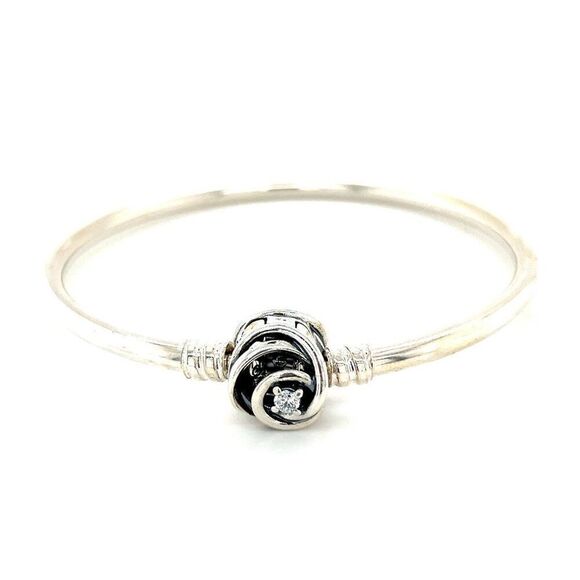 Pandora Cz Swirl Clasp Bangle - Picture 1 of 11